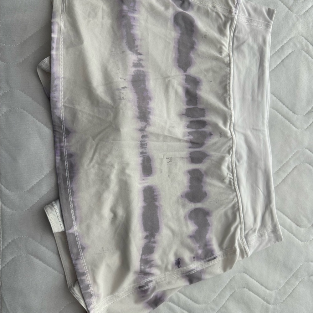 Lululemon White and Purple Tie-Dye Tennis Skirt